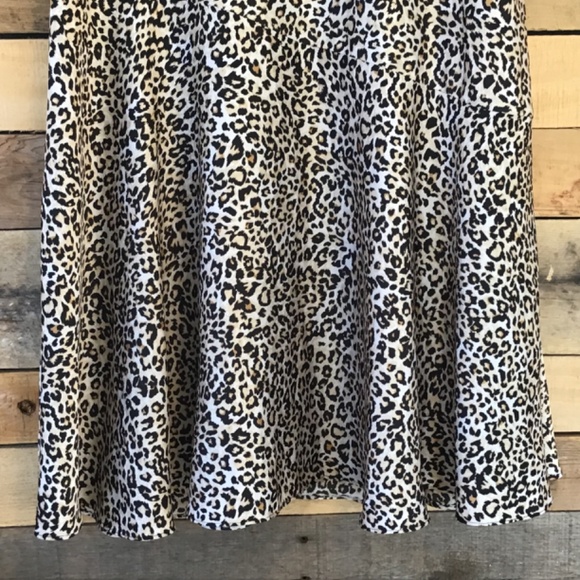 Chico’s 0 Skirt Leopard Cheetah Animal Print Flared Maxi Lined Jungle Chic Class - Picture 3 of 13